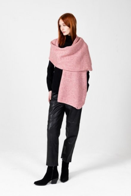 Mohair-lurex blend wrap pink