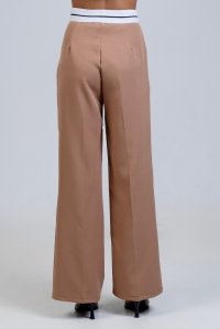 Pants with turned waist camel