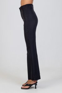 High waist bell-bottom pants black