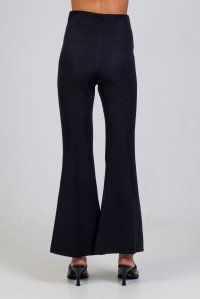 High waist bell-bottom pants black