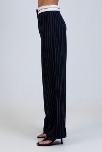 Striped pants black