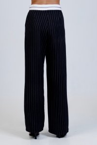 Striped pants black