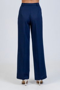 Straight pleated pants navy