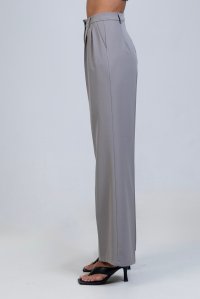 Straight pleated pants grey