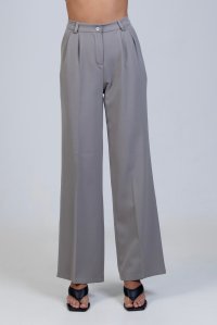 Straight pleated pants grey