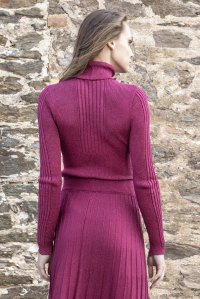 Lurex turtleneck sweater bordeaux