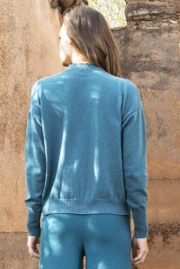 Viscose blend  blouse petrol