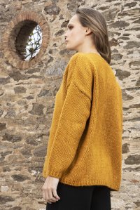 Mohair-lurex blend oversized sweater ochre