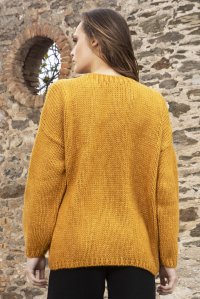 Mohair-lurex blend oversized sweater ochre