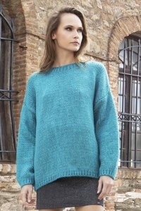 Mohair-lurex oversized πουλόβερ petrol