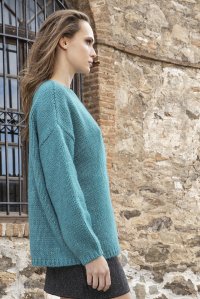 Mohair-lurex blend oversized sweater petrol