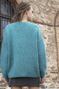 Mohair-lurex blend oversized sweater petrol