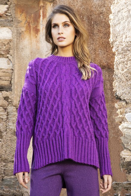 Chunky knit sweater violet