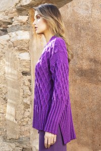 Chunky knit sweater violet