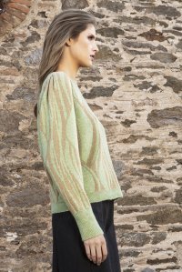 Jacquard sweater with lurex μιντ-gold