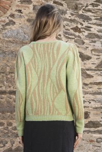 Jacquard sweater with lurex μιντ-gold