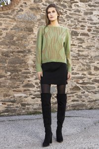 Jacquard sweater with lurex μιντ-gold