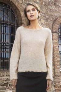 Kid mohair-sweater with sequins beige