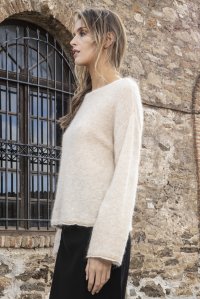 Kid mohair-sweater with sequins beige