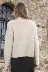 Kid mohair-sweater with sequins beige