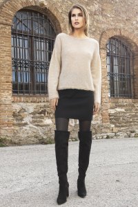 Kid mohair-sweater with sequins beige