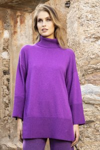 Casmir blend mock-neck sweater violet