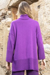 Casmir blend mock-neck sweater violet