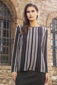 Lurex multicolored blouse anthracite -black silver-black-silver