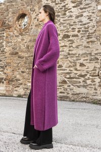 Alpaca blend coat magenta