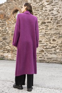 Alpaca blend coat magenta