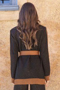 Ζακάρ σακάκι από lurex και βισκόζη black-amber brown