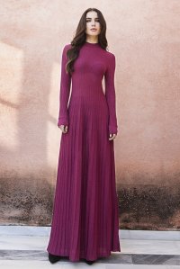 Lurex maxi dress bordeaux