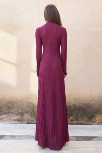 Lurex maxi dress bordeaux