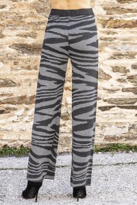 Lurex blend jacquard pants black-anthracite