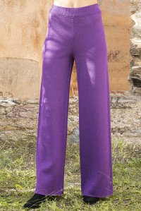 Wool-lurex pants violet