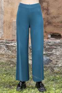 Viscose blend pants petrol