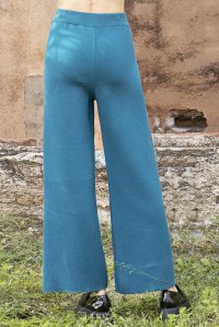 Viscose blend pants petrol