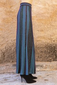 Lurex multicolored midi skirt petrol -petrol blue -black silver -violet