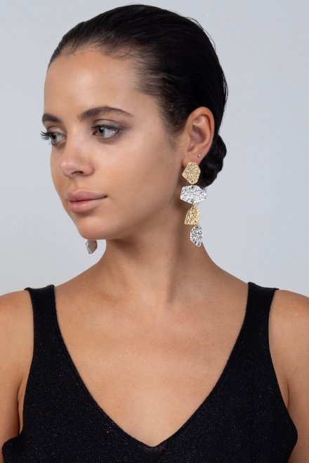 Earrings gold-silver