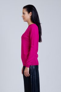 Wool blend basic sweater winter fuchsia