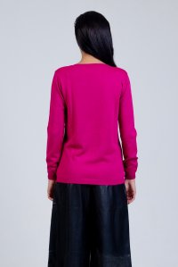 Wool blend basic sweater winter fuchsia