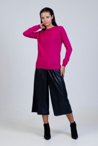 Wool blend basic sweater winter fuchsia