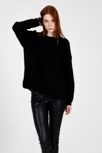 Mohair-lurex oversized πουλόβερ black