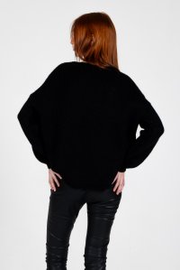 Mohair-lurex blend oversized sweater black