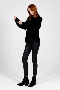 Mohair-lurex blend oversized sweater black