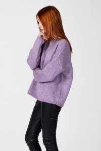 Mohair-lurex blend oversized sweater lilac