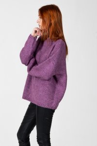 Mohair-lurex blend oversized sweater violet