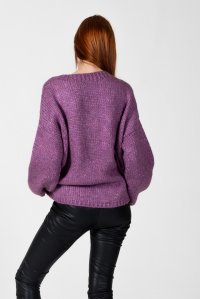 Mohair-lurex blend oversized sweater violet