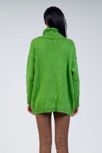 Mohair blend sweater  with front slit bright   green