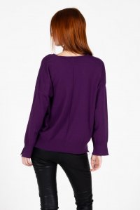 Viscose blend  v-neck sweater violet